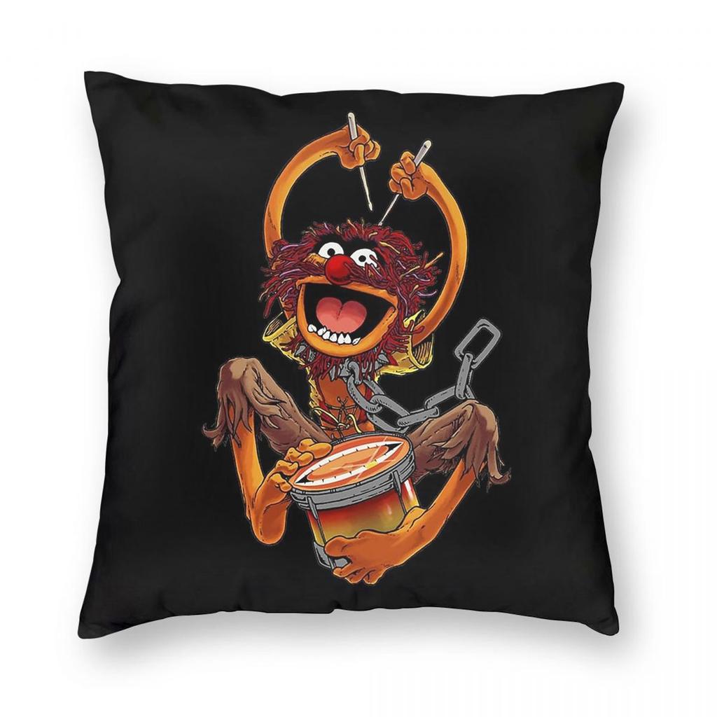Animal Muppet Drummer Square Pillowcase Polyester Linen Velvet Creative Zip Decor Throw Pillow Case Bed Cushion Cover