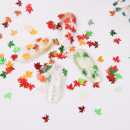 12 Color Maple Leaf Holographic Shiny Nail Art Glitter Sequins Manicure Decor