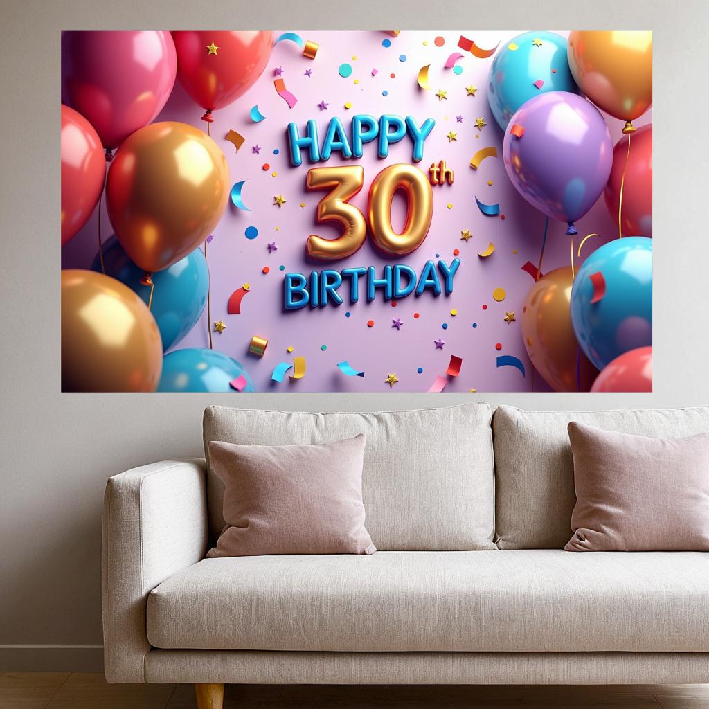 Party Decorations Colorful Photography Background Anniversary Supplies 30th Birthday Backdrop For Birthday Anniversary Party