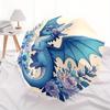 1pc Blue Dragon Amidst Blooming Flowers Automatic Opening and Closing Folding - A Good Choice for Gifts, Fashionable and Convenient Umbrella With Cute