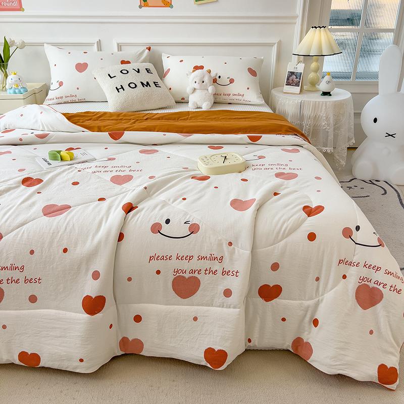 Summer Quilt 2024 New Double Layer Yarn Water Wash Printed Cool Blanket For Summer Flower  Air Conditioning Quilt Sheet