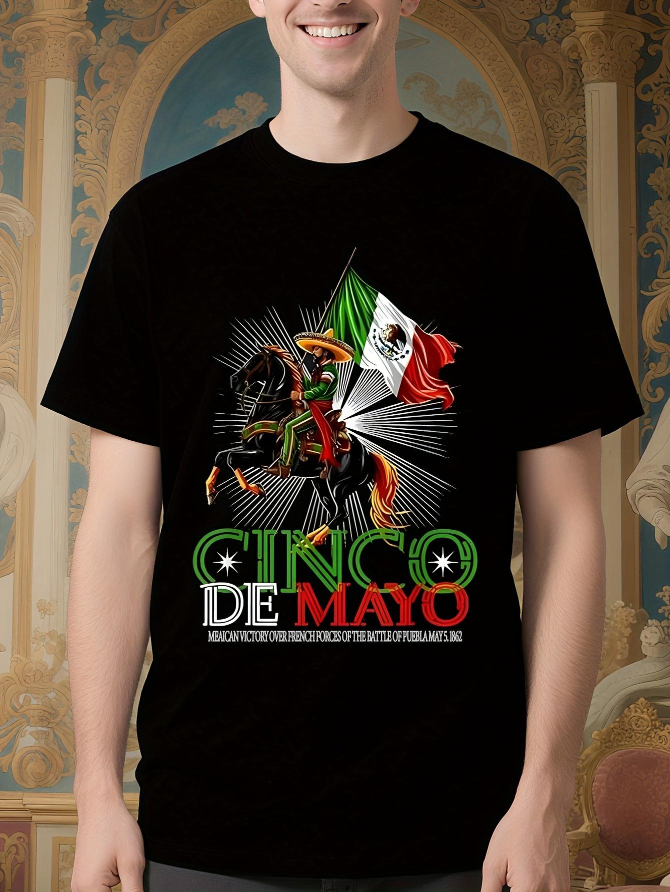 Cinco De Mayo - Mexican Cowboy & Flag Graphic Tee T-shirt M