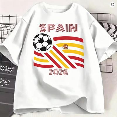 Unisexs Spain 2026 T Shirt Pure Cotton Tops Humor Short Sleeve Round Collar Tees Gift Idea Tshirts