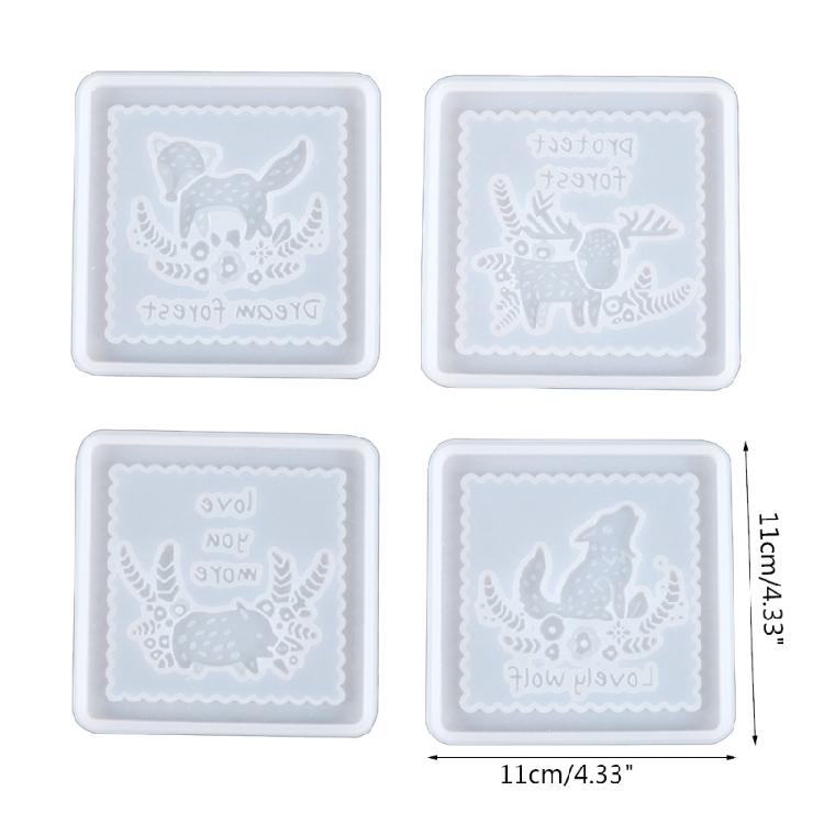 Coasters Molds for Epoxy Resin Animal Coaster Mould for Resin Casting Art Molds