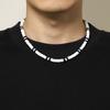 Bohemian Style Versatile Black and White Patchwork Soft Clay Necklace Simple Geometric Men's Necklace
