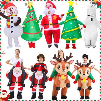 Inflatable Christmas Tree & Snowman Santa Claus Costume for Holiday Cosplay