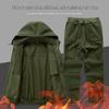 Men's Fleece-Lined Camouflage Workwear Set - Thick, Warm, Dirt & Wear-Resistant, Cold-Proof Cotton for Autumn/Winter.