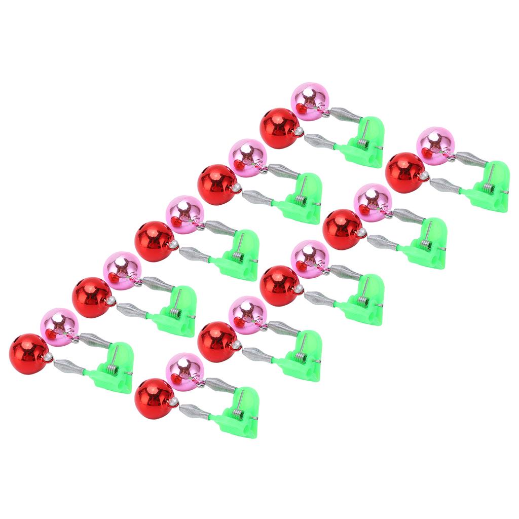 10 Pcs Fishing Rod Alarm Dual Alert Bells Fishing Bells Clips with 2 Holes of Different Sizes for Night Fishing