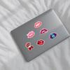 50 PVC Red Lips Cartoon Graffiti Stickers for DIY Stationery & Suitcase Decoration