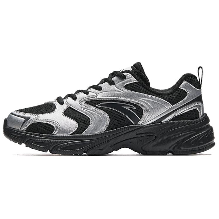 ANTA Women s OG800 Retro Y2K Chunky Dad Shoes Black Silver White 922538821-4 35.5
