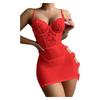 European-American Sexy Red Lace Hollow Hip Skirt Lingerie for Valentine's Day