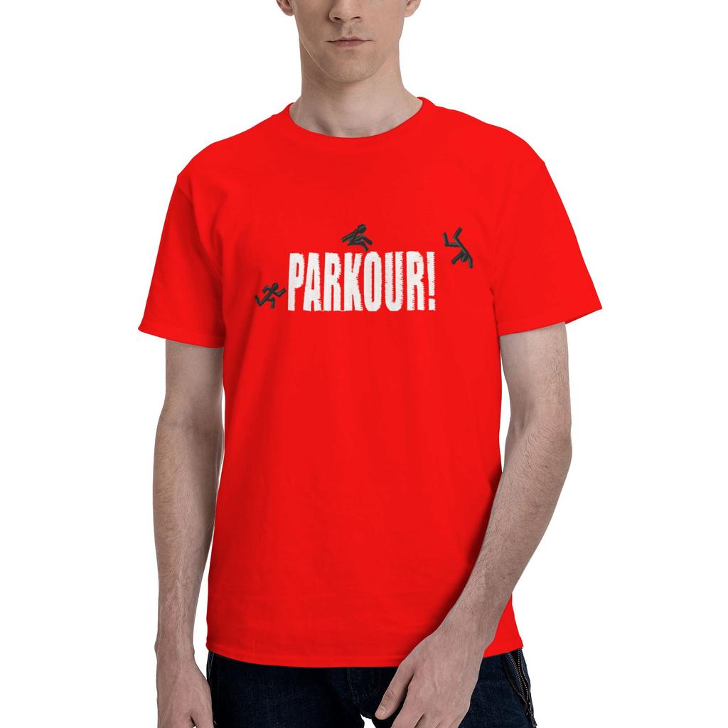 Parkour Men T Shirt Parkour Creative Tees Short Sleeve Crew Neck 100 Cotton Unique Clothing TShirt