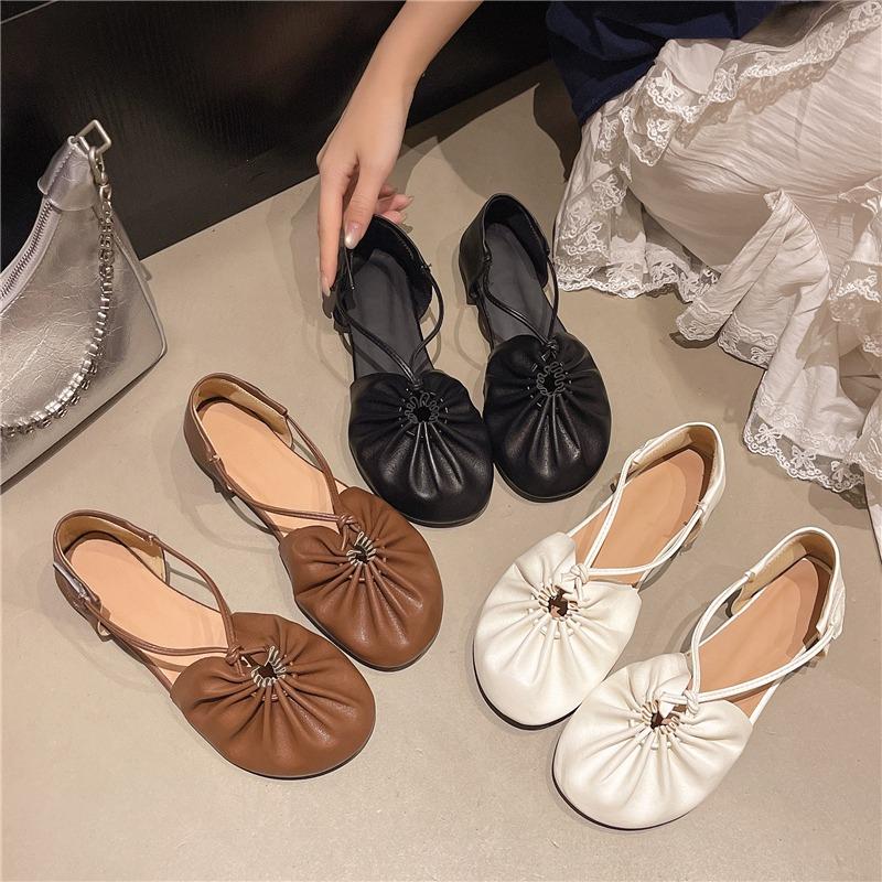 Fashion Retro Women Baotou Sandals 2025 Summer Mary Jane Single Shoes