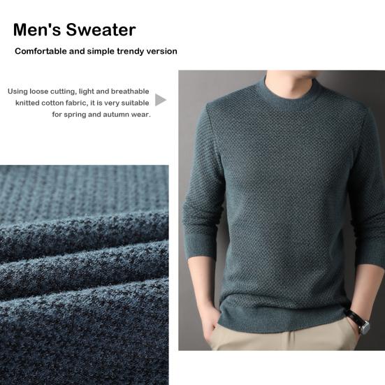

Осенне-зимний мужской свитер, утепленный плюшевый свитер с круглым вырезом и длинным рукавом, однотонный теплый пуловер средней длины, повседневный мужской топ среднего возраста