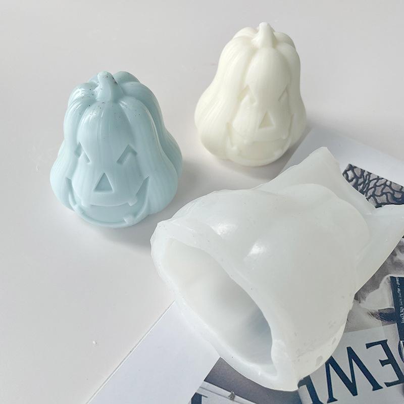 Skull Pumpkin Head Series Silicone Candle Mold DIY Halloween Horror Theme Sculpture Epoxy Plaster Soap Making Tool for Home Gift