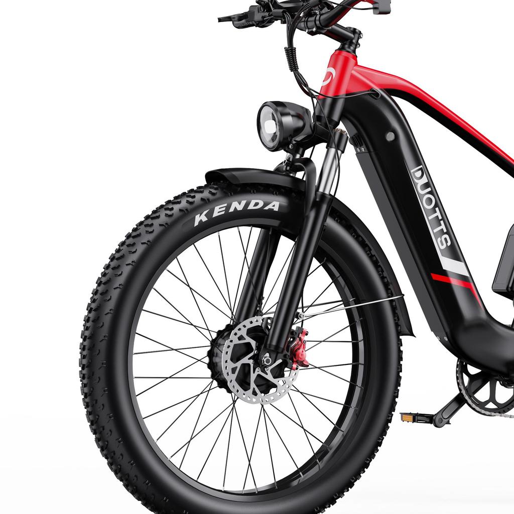 DUOTTS Elektrické kolo F26: Motor 750 W, dojezd 120 km, 26" tlusté pneumatiky, vodotěsnost IPX5, stoupavost 55°