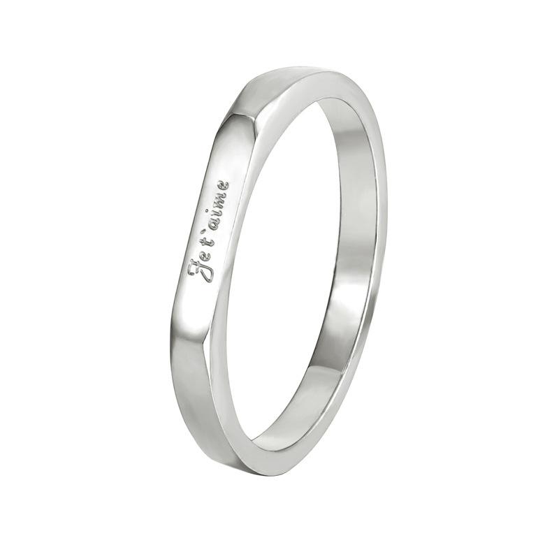 Simple Ins Letter Ring Niche Design Sense Versatile Ring Does Not Fade Titanium Steel Electroplating Women