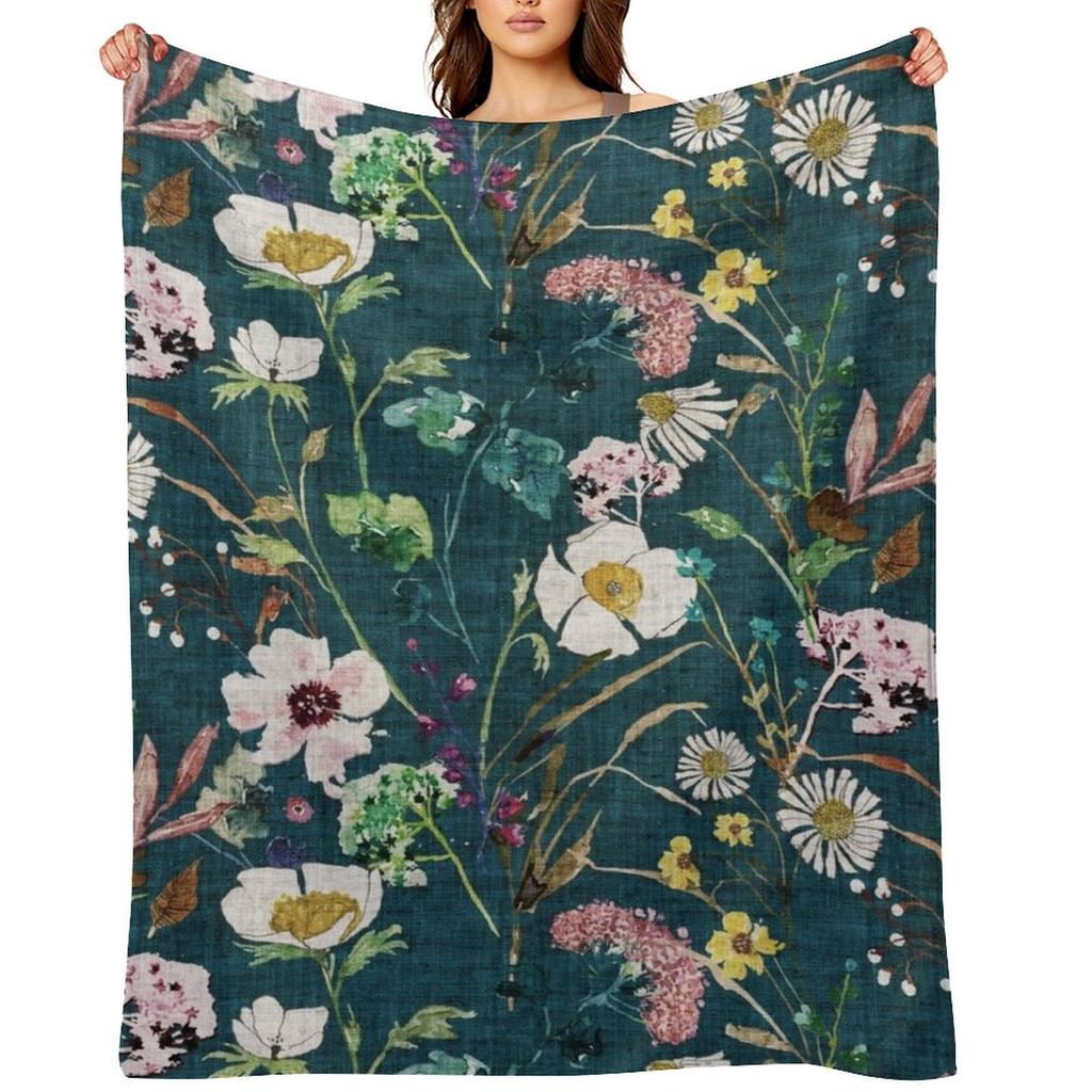 Verdure Floral Throw Blanket Luxury Blankets For Baby Bed Plaid Warm Winter Blankets