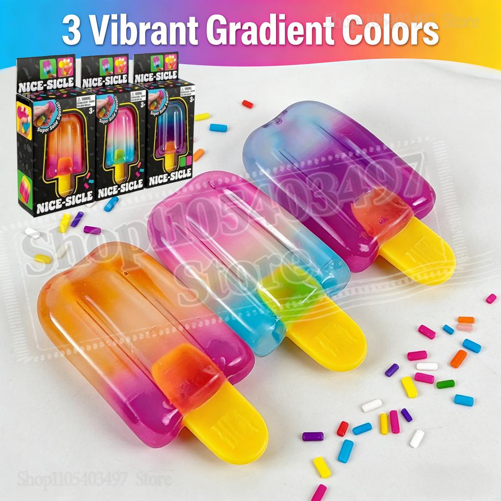 Hot Needoh Nice-Sicle Popsicle Sensory Squeeze Toy Super Solid Squish Stress Relief For Kids Adults Summer Easter Gift