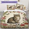 Set Copripiumino con Motivo Gatto Retrò Federa Decorazione per la Casa Regalo di Compleanno (1 * copripiumino + 2 * federe senza imbottitura)8