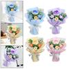 Crochet Flower Bouquet Already Made Decorative Decor Versatile Hand Woven Bouquet Knitted Flowers for Valentine's Day Festival