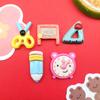 Cartoon Glossy Pencil Scissors Ruler Stationery Series DIY Resin Headwear Hair Clip Phone Case Water Cup Patch