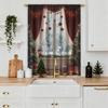 Single Panel Christmas Window Scenery Decoration Curtain Made Polyester Fiber Design Suitable Holiday Parties Winter Celebrations Decorations Of With