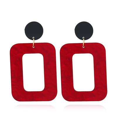 Korean Geometric Square Resin Earrings, European and American Fashion Simple Acrylic Earrings
