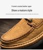 Men's Genuine Leather Slip-on Casual Shoes with Wear-Resistant MD Outsole and Frosted Cowhide Finish