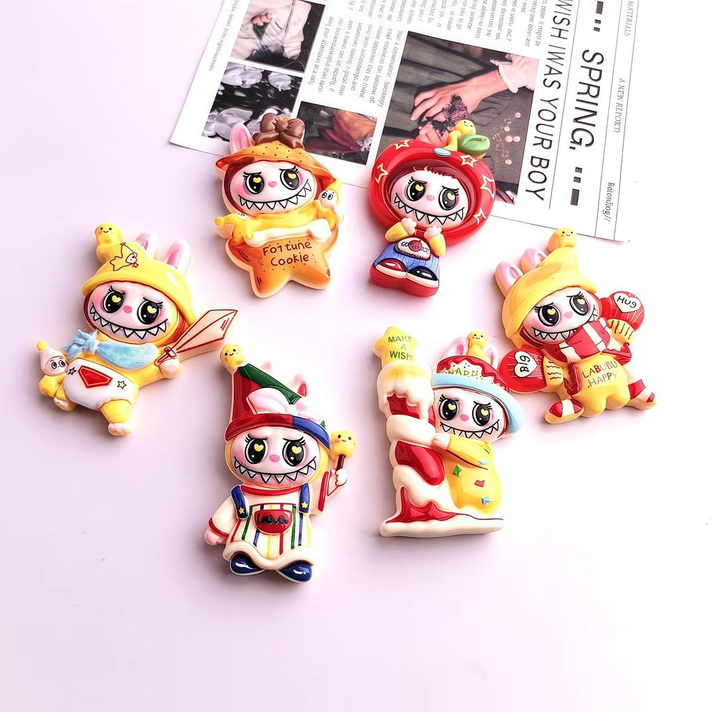 Cartoon Labrador Plush Toy Resin Accessories: DIY Magnet, Hair Clip, Keychain, Ornament