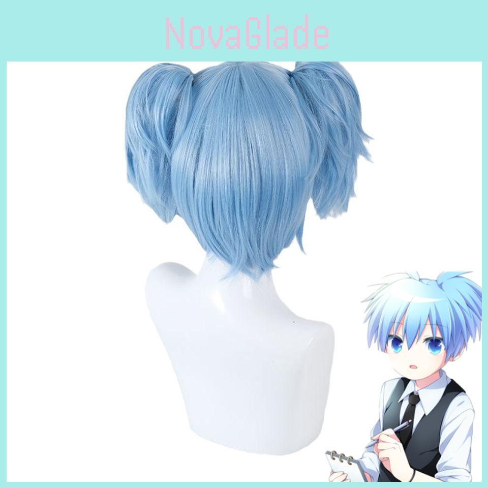 Peluca Cosplay de Shiota Nagisa de Assassination Classroom Con Doble Cola de Caballo Para Fiestas de Disfraces