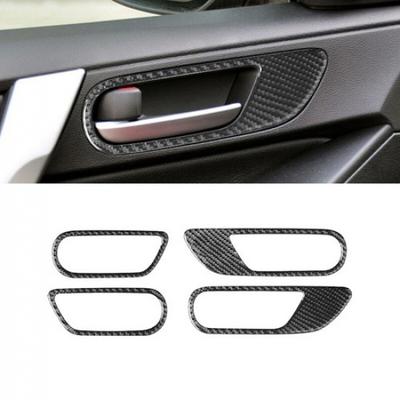 Carbon Fiber Interior Door Handle Frame Cover Sticker For Mazda 3 2010-2013