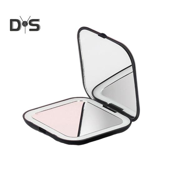 

1 комплект зеркала для макияжа, портативное мягкое освещение, 5-кратное увеличение, светодиодное карманное косметическое зеркало, женские аксессуары чёрный