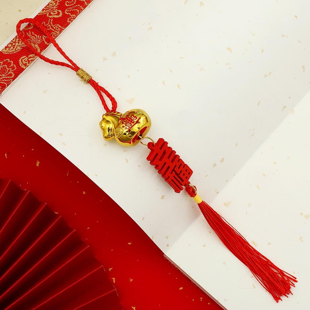 2026 Rok Konia Złoty Plastikowy Wisiorek Szczęścia Zodiak Koń Szczęśliwy Święto Wiosny Ozdoby do Zawieszenia w Domu Samochodzie Prezenty Roczne