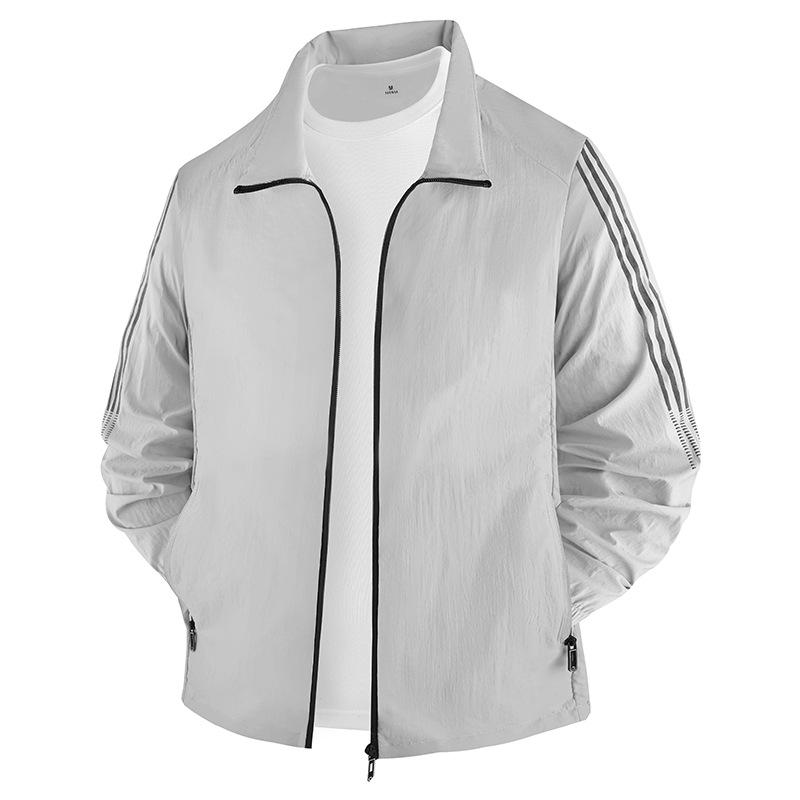 

Мужская летняя куртка из ледяного шелка для защиты от солнца, мужская быстросохнущая одежда для защиты от солнца для активного отдыха XXXXXL серый