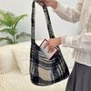 111 New Wind Plush Woolen Large Capacity Shoulder Underarm Bag Hair Bag Plaid Model