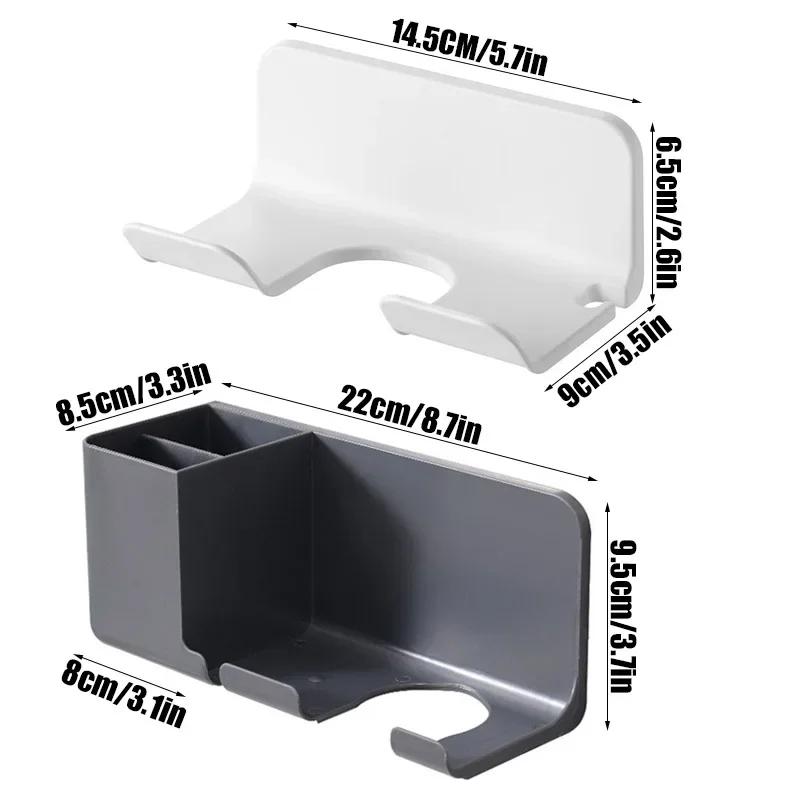 Hair Dryer Holder Wall Mounted Hair Straightener Dryer Hair Stand Bathroom Organizer Shelves Washroom Organization Shelves