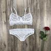 2023 European & American Solid Color Sexy Lace Lingerie Set with Eyelash Lace K004
