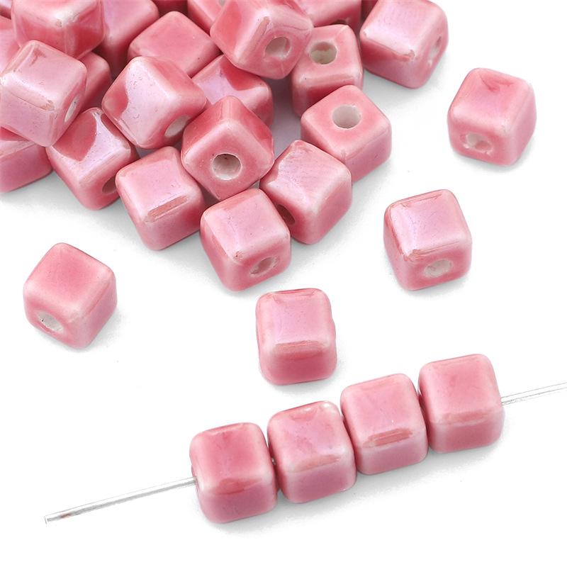 Five-Petal Flower Ceramic Beads for DIY Jewelry Making