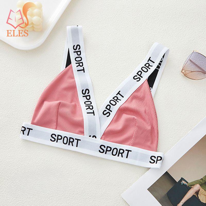 

SPROT Английские буквы с хлопковой нитью Глубокий V Спортивный бюстгальтер Сборный Треугольная чашка Без стального кольца Удобная повязка на грудь 2XL