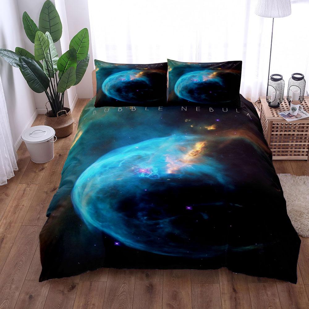 Colorful Star Island Planet 3D Print Bedding Set Cozy Soft Duvet Cover King Queen Twin Size Birthday Gift Bedroom Decoration