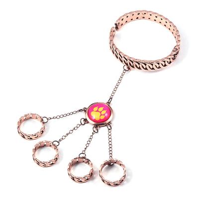 Animation Ladybug Reddy Girl Ring Bracelet Set for Cat Claw And Dog Claw Element Ring Opening Closing Bracelet Gift For