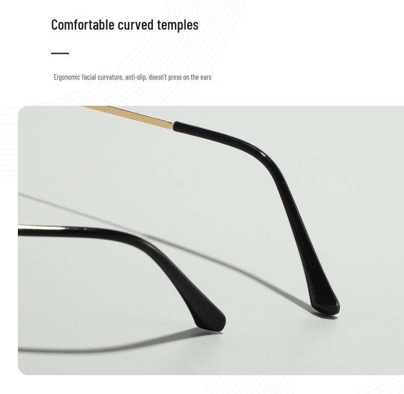 Men's Retro Anti-Blue Light Photochromic Glasses with Double Bridge Metal Frame, Suitable for Prescription Lenses