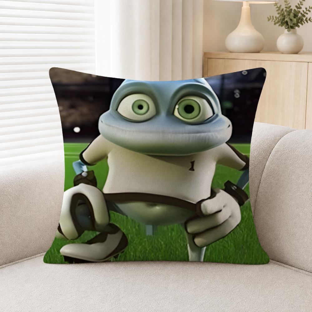 Character Crazy Frog Cushion Cover Soft Plush Cushion Covers Fluffy Throw Pillow Cases For Sofa Bedroom Home Decor