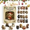 Owl 24 Days Christmas Countdown Calendar with 2D Flat Acrylic Owl Ornaments Christmas Advent Calendar Holiday Countdown Calen