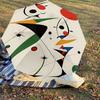 1PC Abstract ArtAutomatic Open/Close Umbrella with Windproof, 8-Rib Sturdy Canopy, Durable Ribs, Fashionable Design, Outdoor Accessory, Fun Prin, Holi