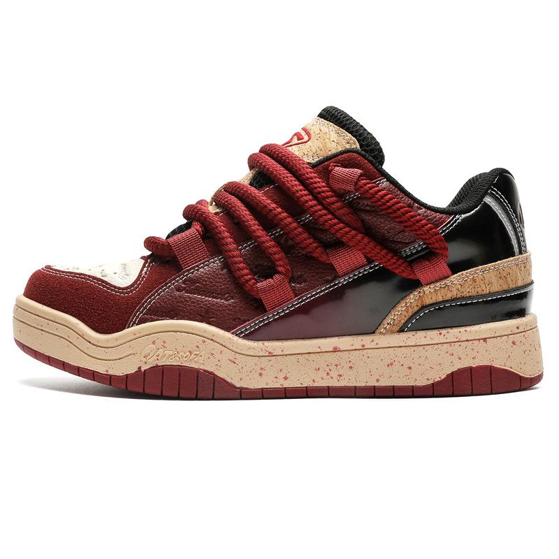 Sofa & Cat / Guochao Dreadlocks Wine Red Unisex Casual Low-Top Sneakers