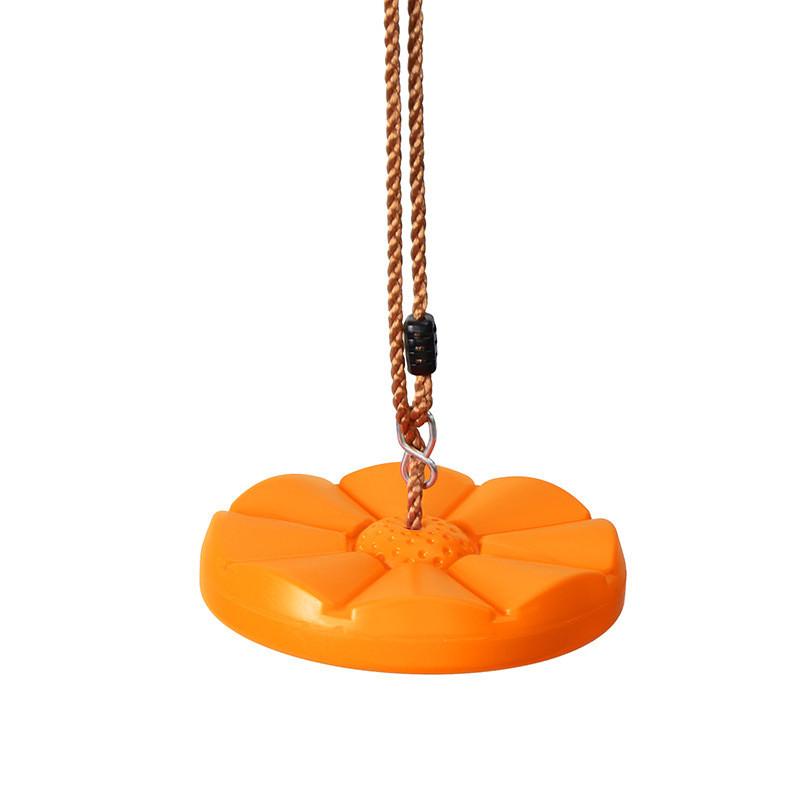 Baby Plastic Swing With Petal Design And Hanging Rope For Toddler Playroom Use