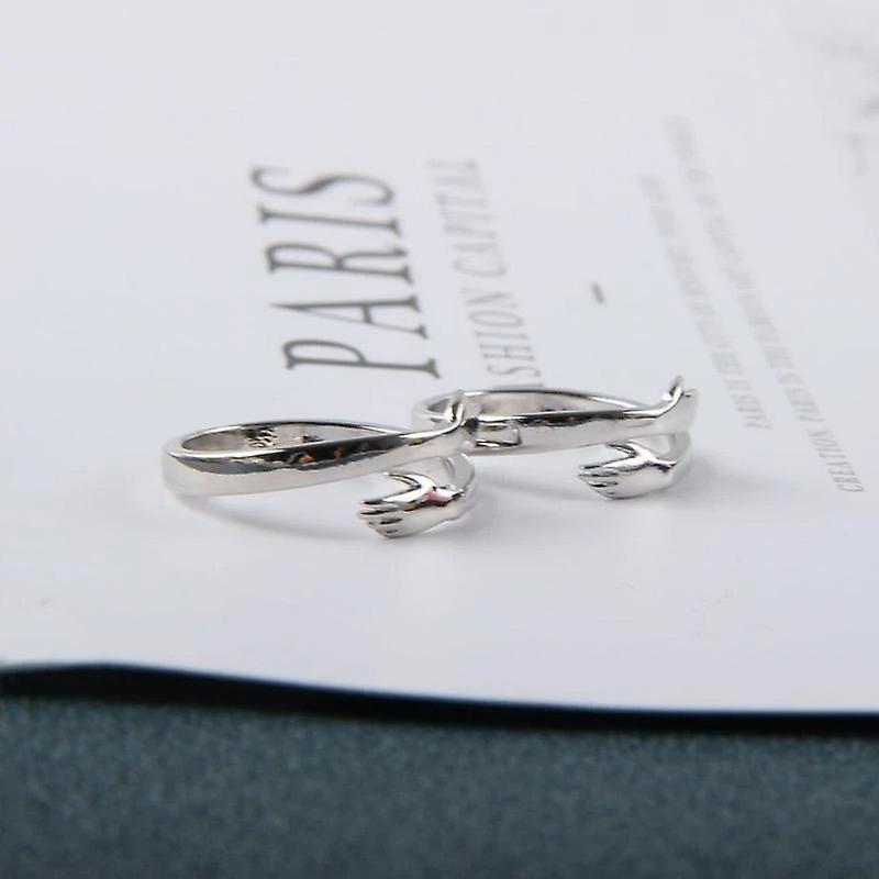 Sterling Silver Ring Adjustable Couple Ring for Men Women Girls Present