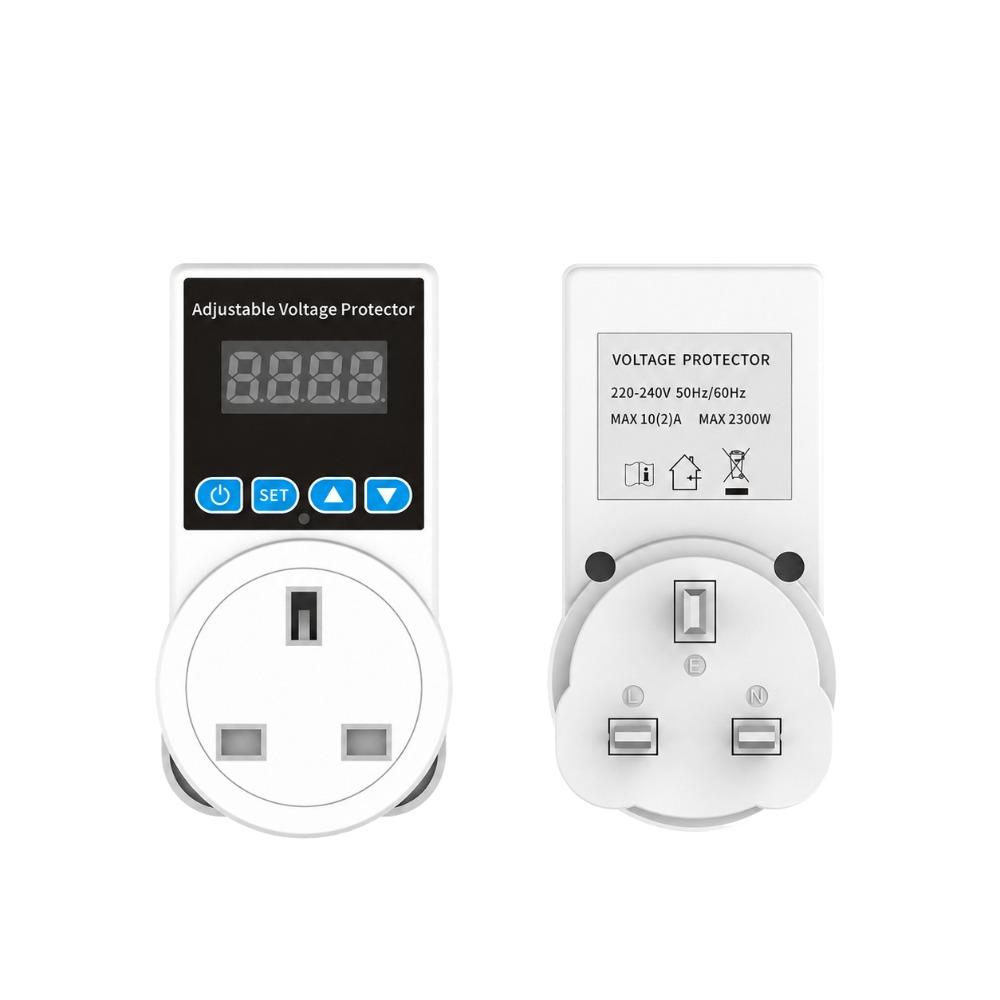 EU/UK Plug Automatic Voltage Protector Socket Over-Voltage Protection Controller Refrigerator
